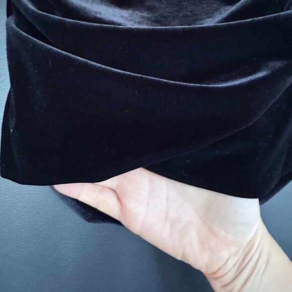 NWT | The Kooples | Black Velvet | Ruched Mini Skirt - Picture 7 of 10